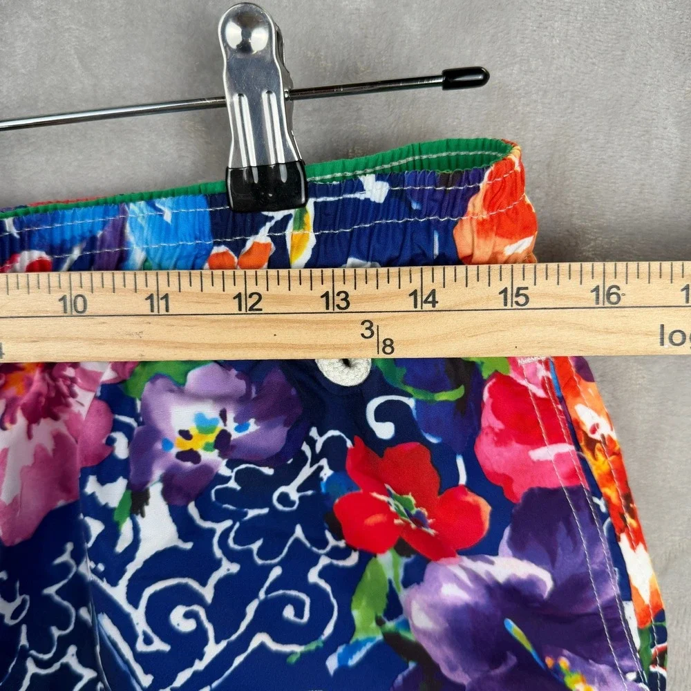 Polo Ralph Lauren Mens Floral Hibiscus Swim‎ Trunks Navy Blue Tropical Shorts 30